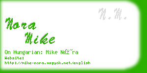 nora mike business card